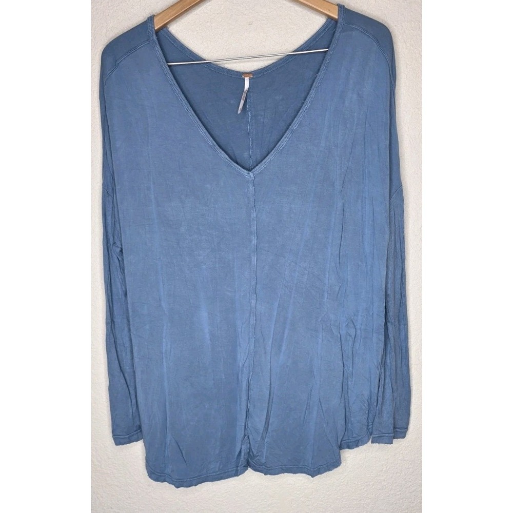 Free People Oversized Boho Flowy Vneck Long Sleeve Woman M Coastal Cottage